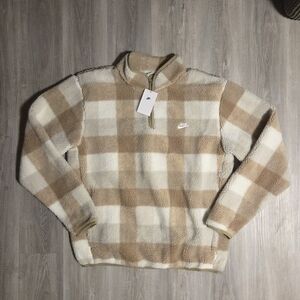 Nike Club Fleece Winterized Half-Zip Pullover Tan FZ0896-247 Men's XLTT NWT